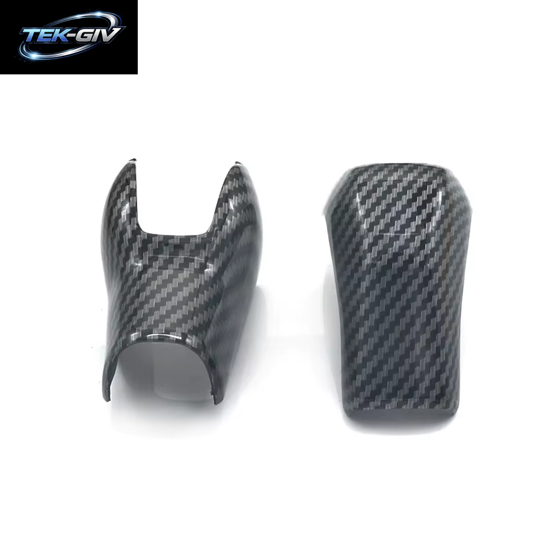 2 Stück Kohle Faser Abs Kunststoff Auto Schaltknauf Abdeckung Für Volkswagen Passat Sagitar Tacqua Tayron Polo plus Tcross Zubehör
