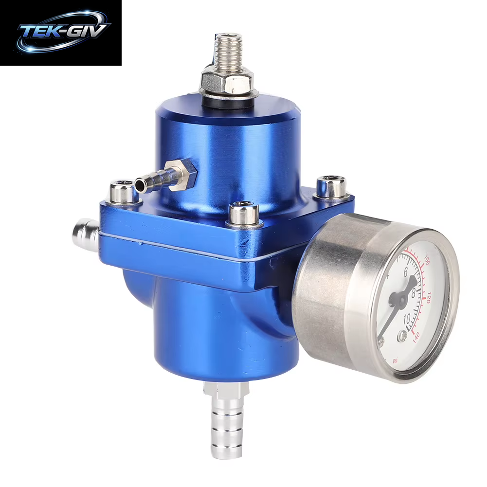 Einstellbarer Fpr Aluminium Legierung Universal Fpr Kraftstoff Druckregler Mit Manometer Schlauch 0-140Psi Einstellbar Fpr Druckregler