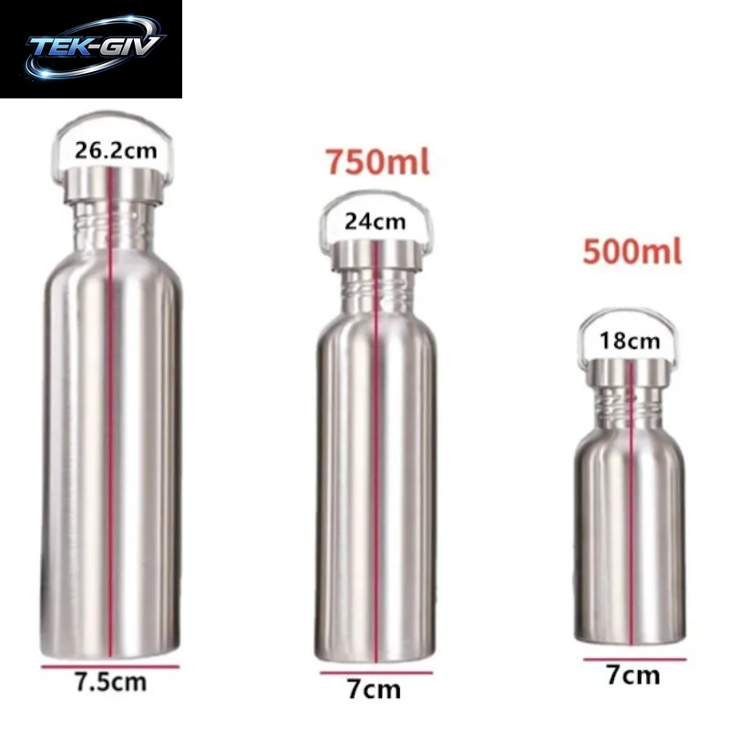 500/750/1000 Ml Edelstahl-Wasserflasche, Einwandig, Großes Fassungsvermögen, Große Mund-Vakuumflaschen Mit Deckel, Radfahren, Trinkgeschirr, Sport