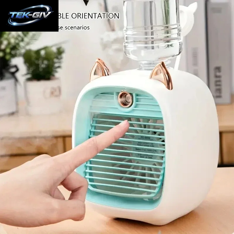 TINSOL Usb-Mini-Klimaanlagenventilator, Luftbefeuchter, Tischventilator, Elektrisch, 1200 Mah, Klimaanlage Mit Drei Gängen, Kühlventilator