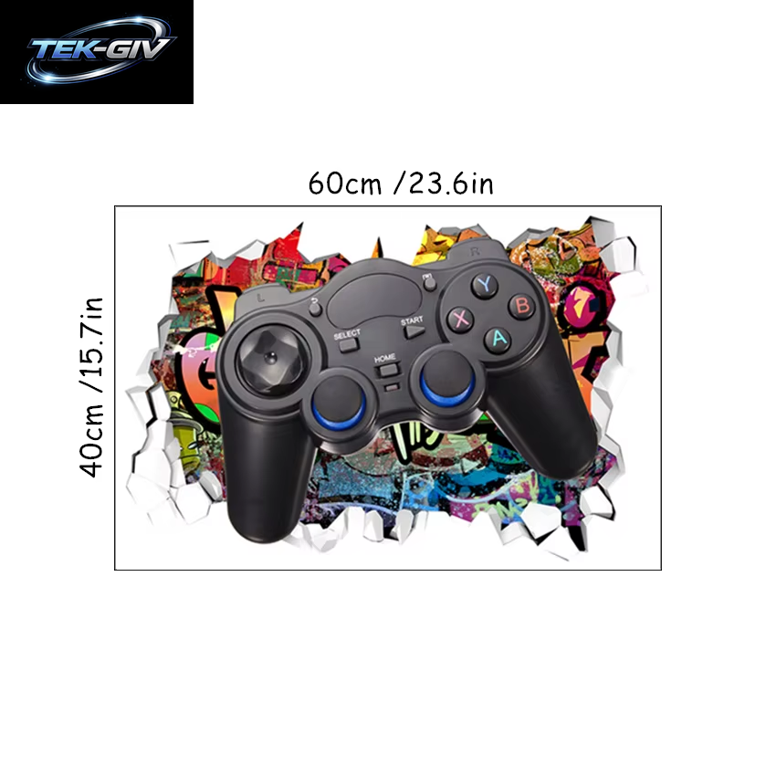 3D Broken Wall Hole Art Gamer Gamepad Vinyl Wandaufkleber Für Zuhause Kinderzimmer Junge Schlafzimmer Play Zone Dekoration Videospiel Poster