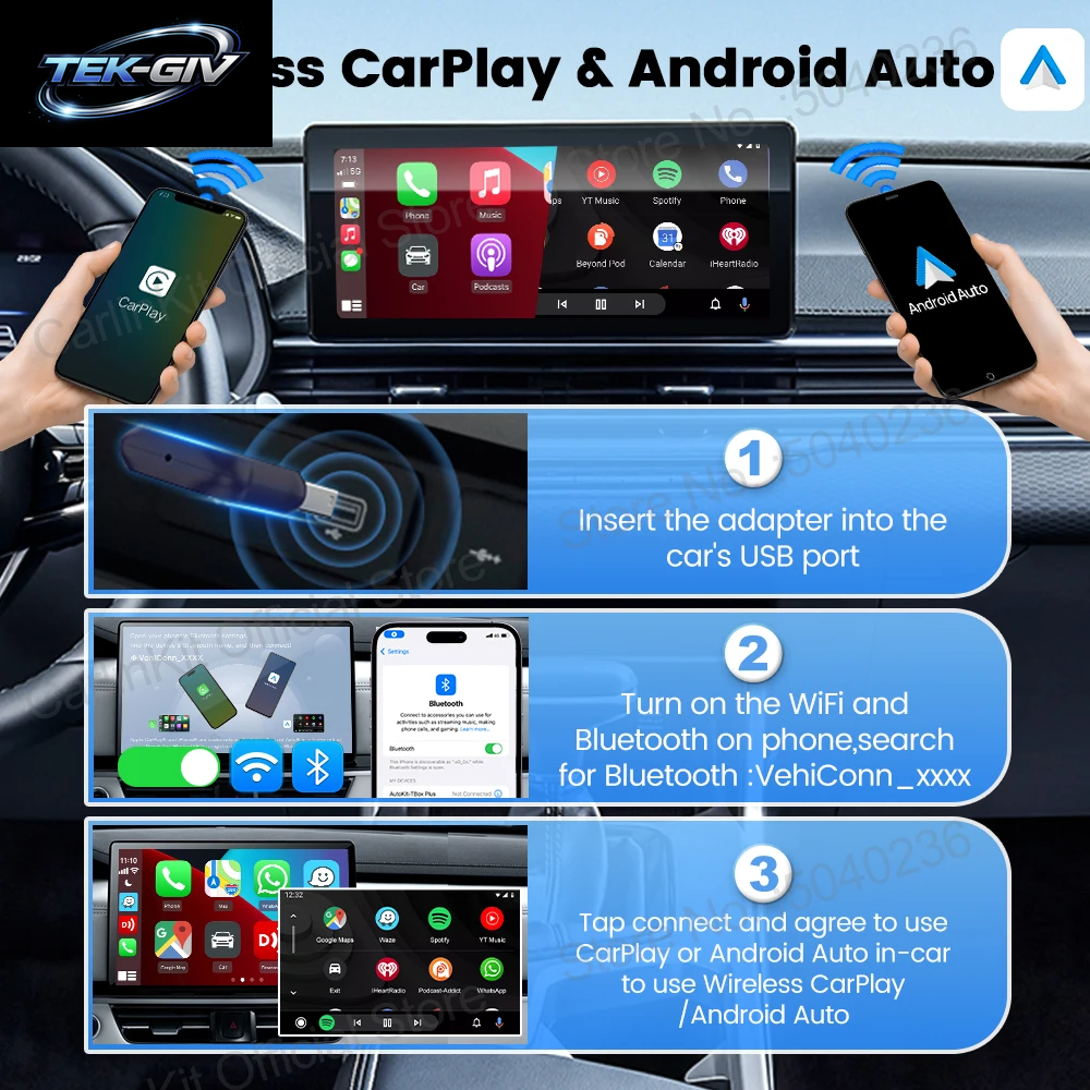 Carlinkit 5.0 Mini Ultra Wireless Adapter Wireless Carplay Android Auto Für OEM Auto Plug and Play Wifi Bluetooth Auto Connection