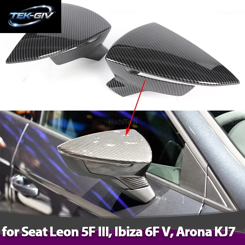 Hellschwarze Spiegelabdeckungen Für Seat Leon Lion 5F III ST FR Cupra Ibiza 6F V KJ1 Arona KJ7 – Ersatzspiegelgehäuseabdeckungen