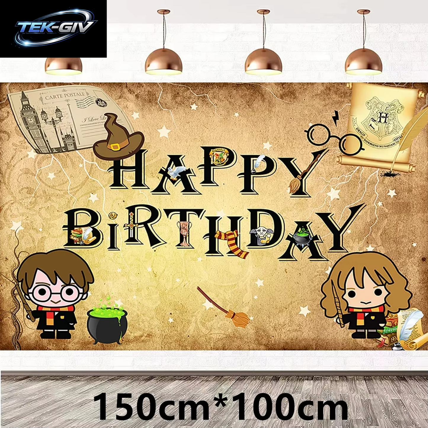 Harry Potter Ballon Hogwarts Hintergrund Eule Schule Happy Birthday Banner Party Dekoration Tortendekoration Einweg-Tischgeschirr