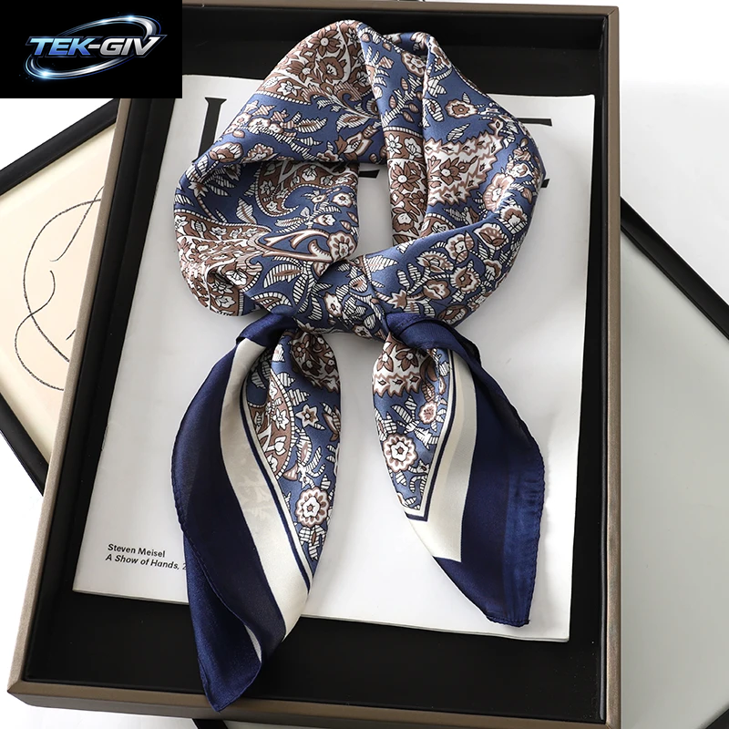 60 Farben Luxus-Schal Für Damen 70*70Cm Seidengefühl Quadratisches Haartuch Foulard Satin-Schal Großformatiges Kopftuch Hijab Taschentuch