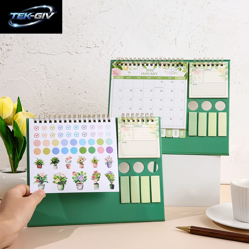 2026 Schreibtischkalender, Multifunktionaler Organizer Mit Aufklebern, Etiketten, Stifthalter, Monatsplan, Planer Für Zuhause, Büro, Schule