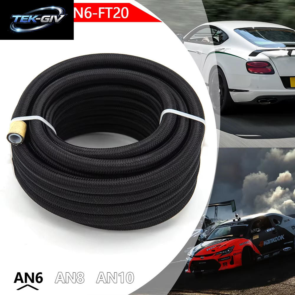 Kostenloser Versand 10/20 Füße 3 M/6 M AN6 AN8 AN10 PTFE Öl Kraftstoff Schlauch NYLON Geflochtene Innenseite PTFE