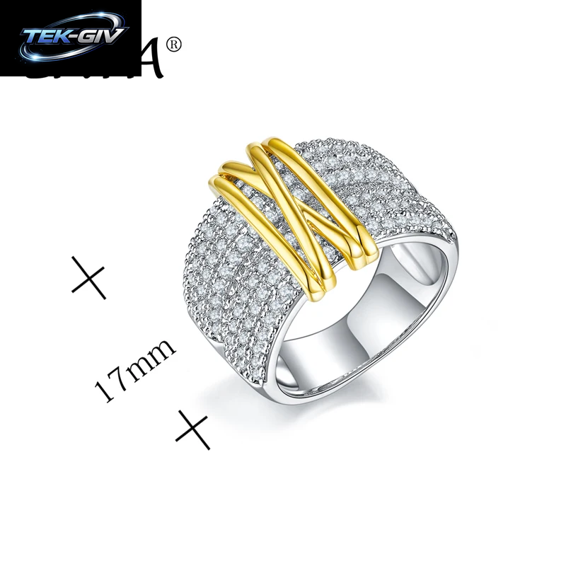 LAYA 100 % 925 Sterling Silber Mode Retro Licht Gold Multi-Linie Glänzende Zirkon Ring Für Männer Frauen Party Exquisite Edlen Schmuck