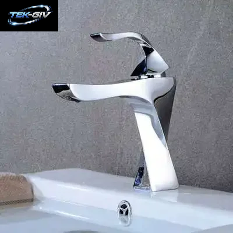 Neue Design Becken Wasserhahn Schwarz Und Chrom Waschbecken Wasserhahn Einzigen Griff Becken Wasserhähne Deck Waschen Heiß Kalt Mischbatterie Kran