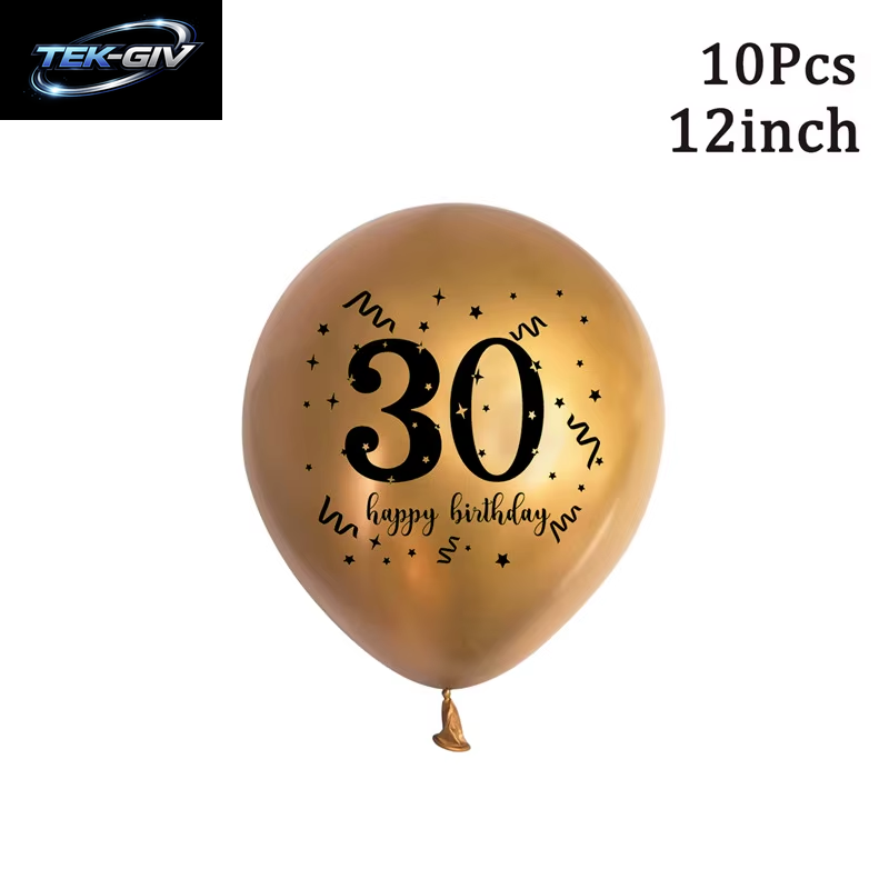 Schwarzgold 30 40 50 60 Jahre Geburtstag Latexballons Erwachsene Männer Frauen Alles Gute Zum Geburtstag Party Dekor Hochzeit 30. Jahrestag Zubehör