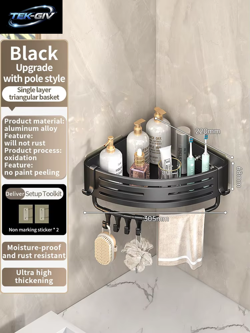 Keine Notwendigkeit, Wand Zu Bohren Für Die Installation, Badezimmerregal Aus Aluminium, Shampoo-Regal, Aufbewahrungshalter, Küchen-Organizer, Wandregal