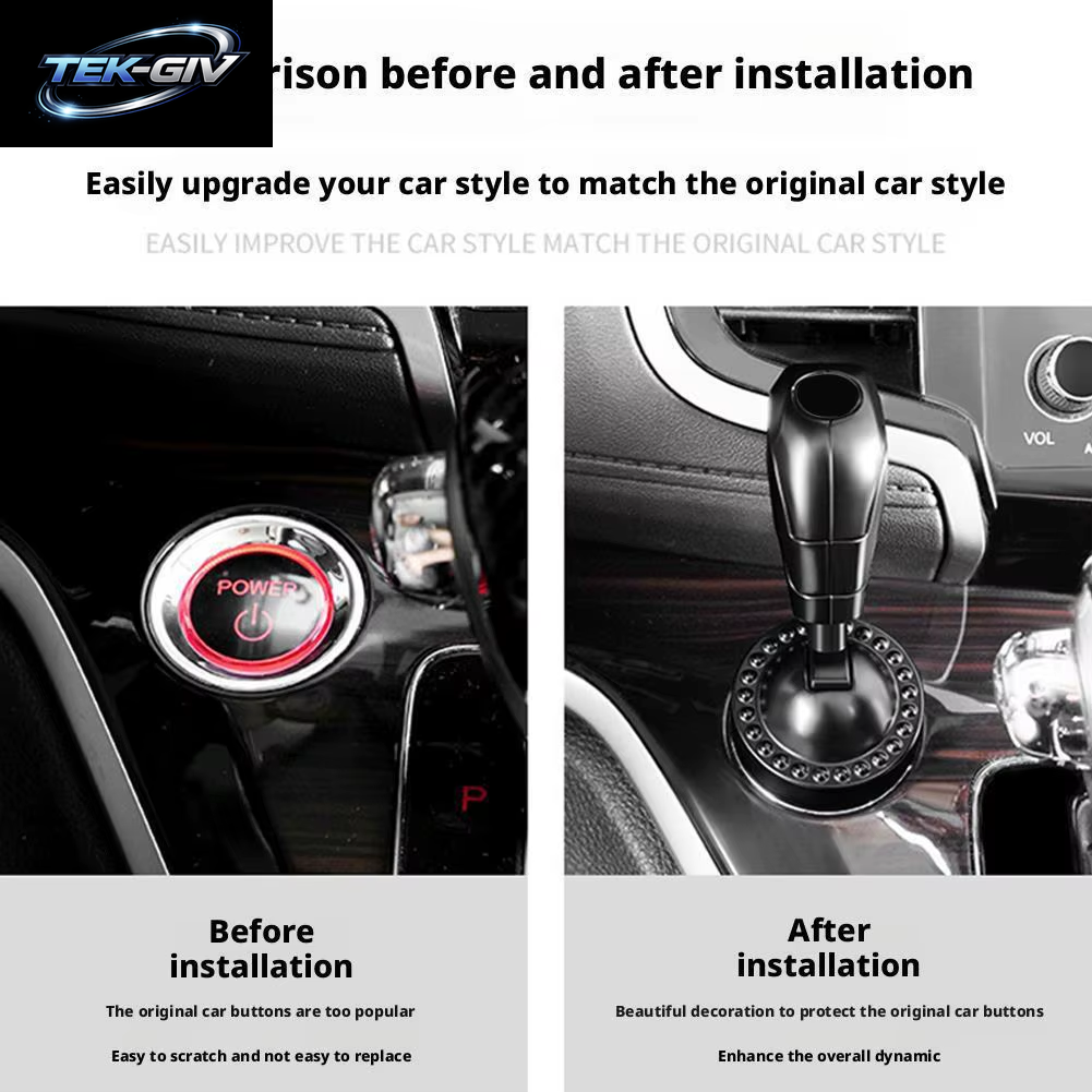 Auto Push Start Taste Start Taste Motor Start Taste Joystick Dekorative Aufkleber Innen Zubehör Zündschloss Taste