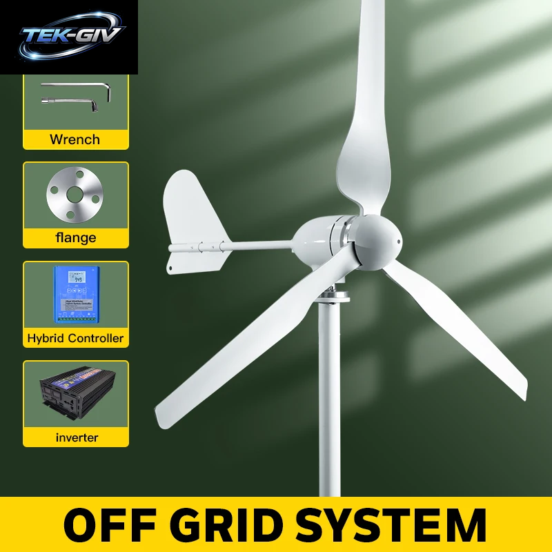 2KW 5KW Horizontalachsen-Windturbine 12V 24V 48V 96V Windgenerator Ce-Zertifiziert Freie Energie Niedrige Drehzahl Netzunabhängig Für Den Heimgebrauch