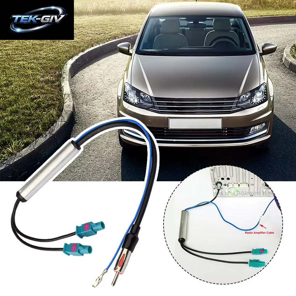 Auto Spezielle Radio Antenne AM/FM Audio Radio Signal Verstärker Dual Fakra RF Radio Antenne Antenne Adapter Für AUDI 18,1 ZOLL