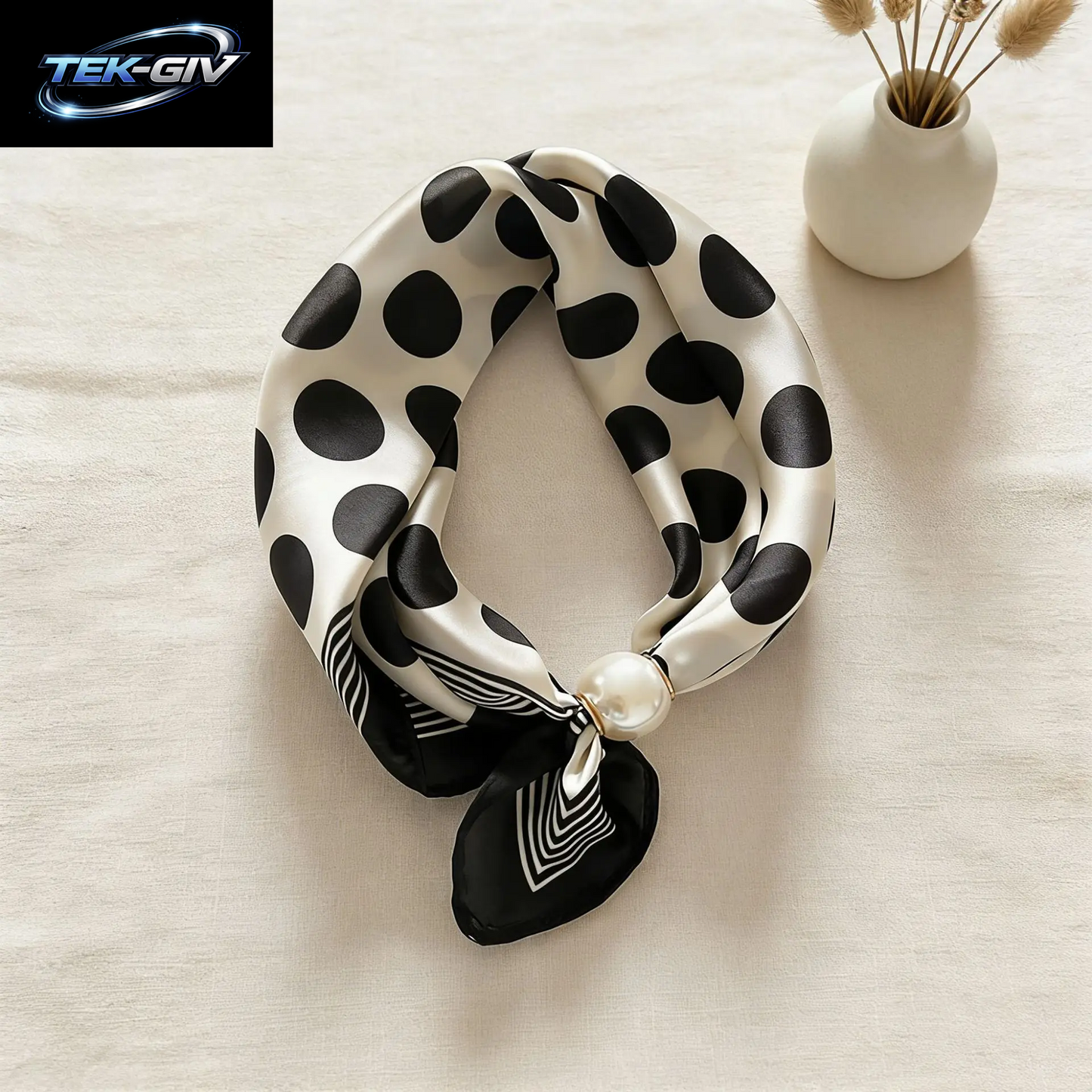 Schal-Kette Aus Seide Mit Magnetischem Anhänger, Dünner Perlen-Halstuch-Verschluss, Haarband, Schleifenband, Foulards Für Damen, Luxusmarken