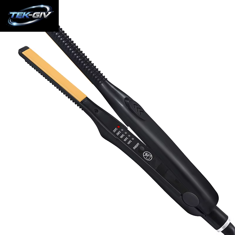 Mini Teddy Wave Haarglätter, Dünner Bleistift, Glätteisen, Titan, Professioneller Salon-Lockenwickler Für Kurzes Haar