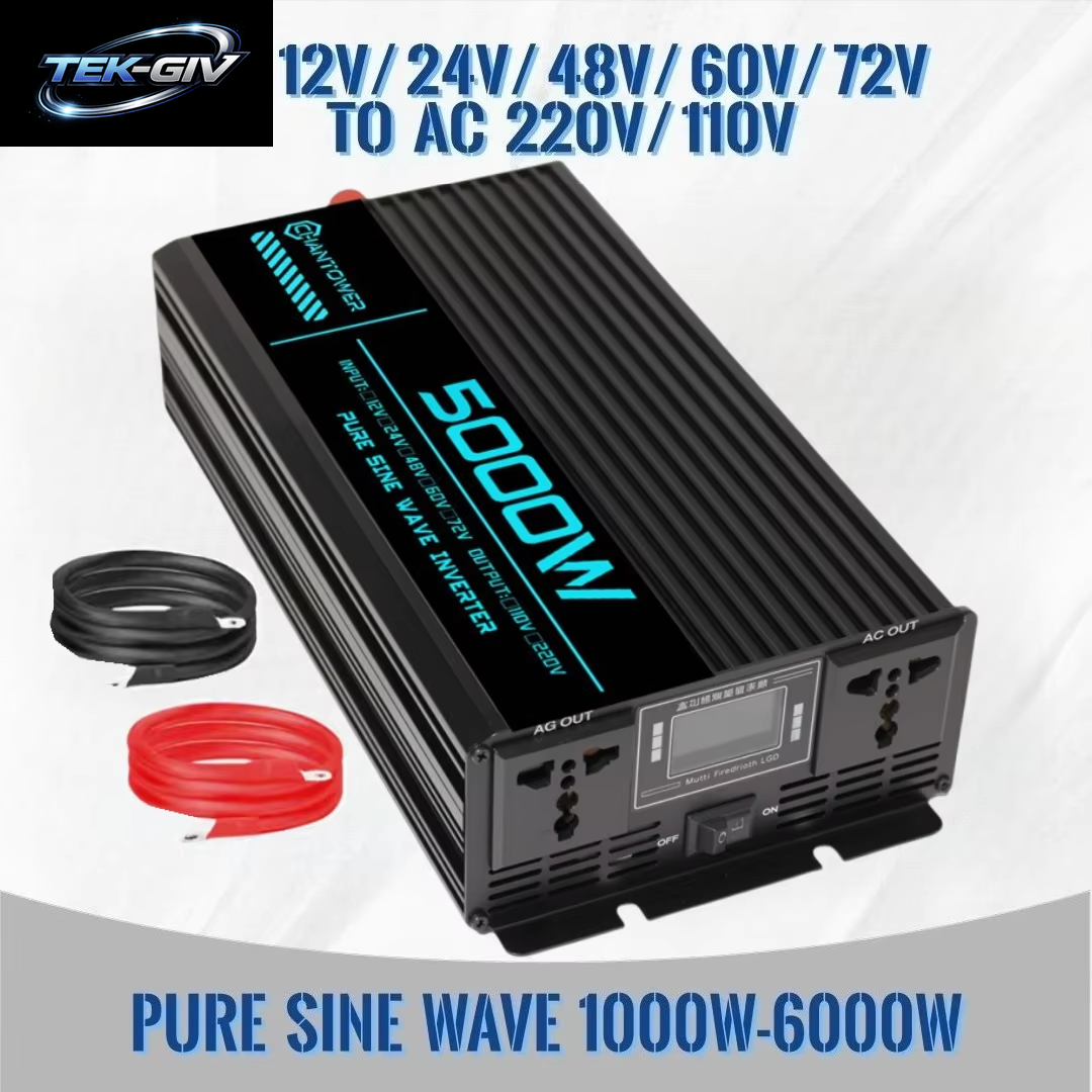 Reiner Sinus-Wechselrichter DC 12 V/24 V/48 V/60 V/72 V Zu AC 110 V/220 V 6000 W 5000 W 4000 W 3000 W 1600 W Konverter Auto Solar Power Inverter