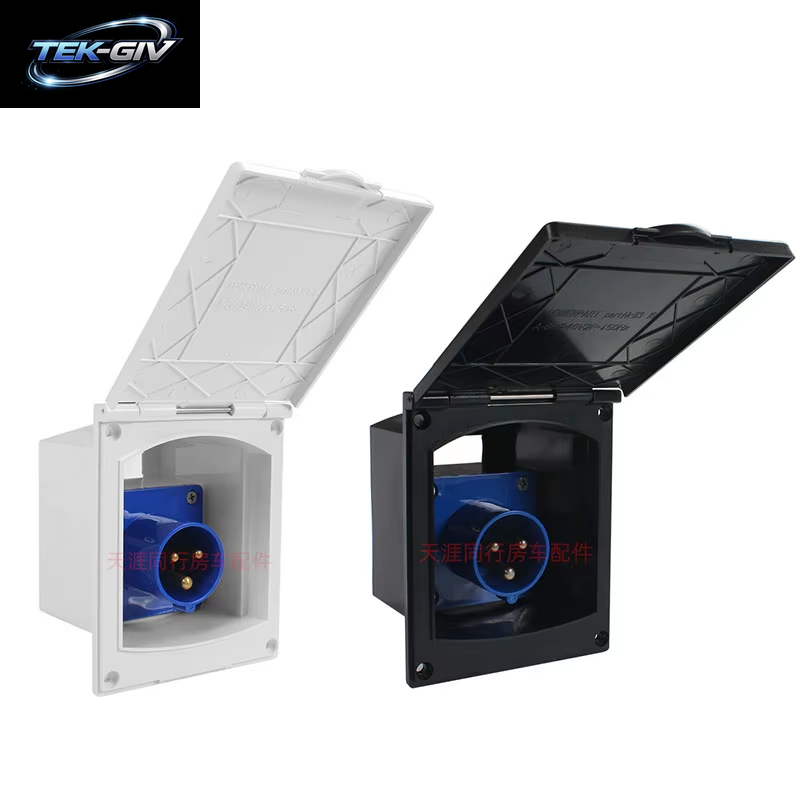TYTXRV Camper 220V-240V 16A Externe Bündige Haken-Wasserdichte Steckdose Für Wohnwagen-Camper-Zubehör