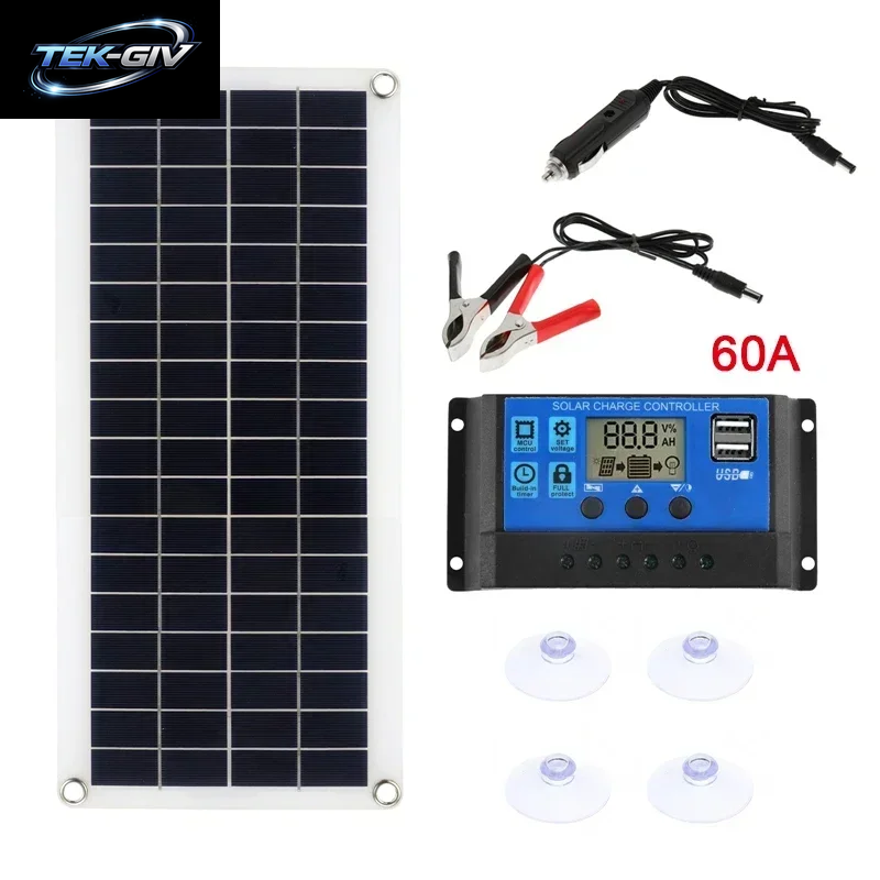 1000W Solarpanel 12V Solarzelle Mit 60A 100A Controller Solarladung Für Telefon RV Auto MP3 PAD Ladegerät Outdoor Batterieversorgung