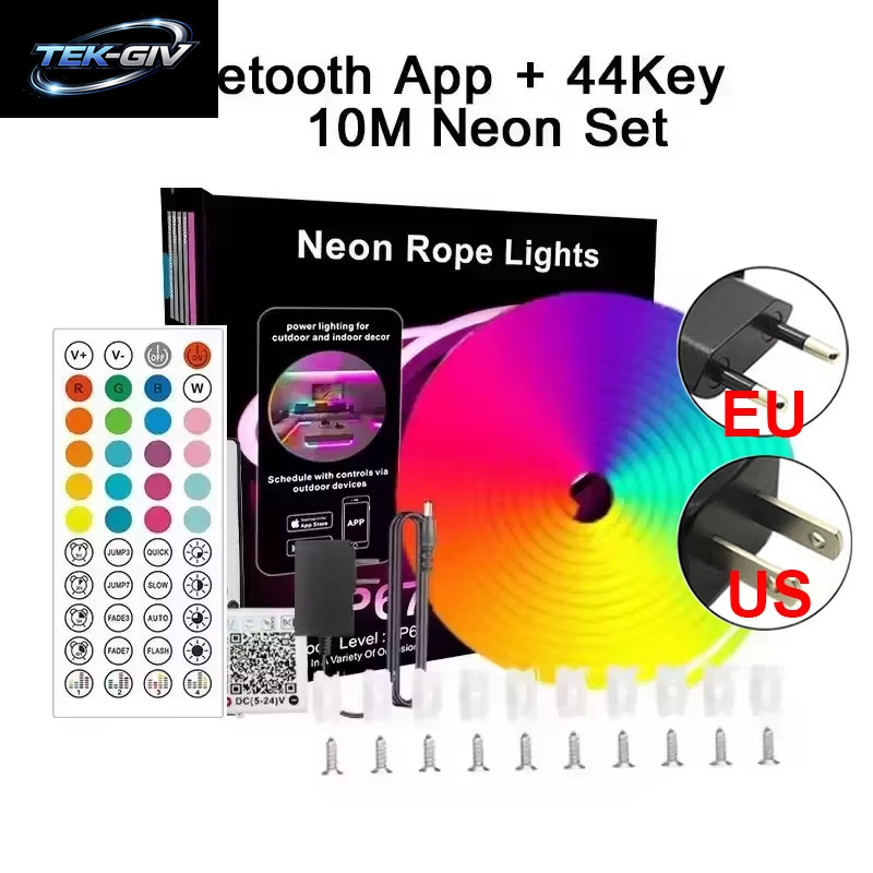 DC24V Silikon RGB Neon Led-Lichtstreifen Für Kinderzimmerbeleuchtung Bluetooth App-Steuerung 5M 10M 15M 20M 30 Meter Neon-Seilband