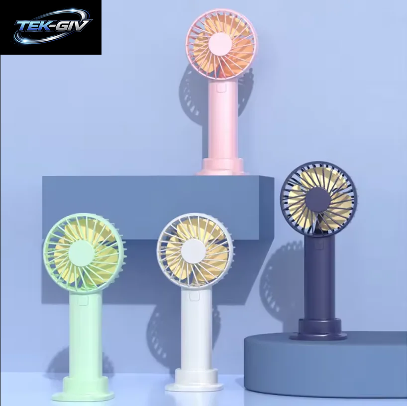 USB Mini-Handventilator Mit Starkem Wind, Tragbar, Leise, Wiederaufladbar, Desktop-Luftkühler Mit Telefonhalter, Kühlventilator Für Reisen Im Freien
