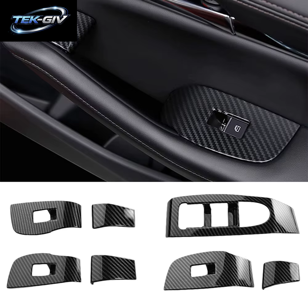 ABS Auto Innentür Armlehne Panel Fenster Schalter Lift Tasten Abdeckung Trim Für Mazda 3 Limousine Fließheck CX-30 2020-2023 LHD