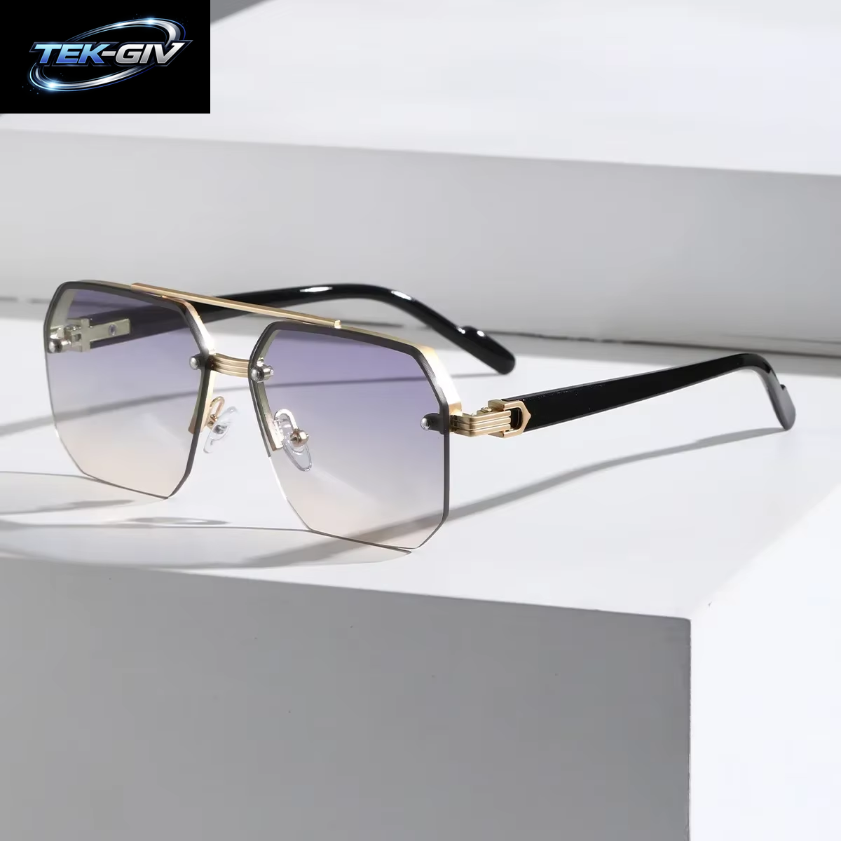 Herren Polarisierte Sonnenbrille Aluminium Magnesium Legierung Punk Sonnenbrille Doppels Trahl Quadratische Sonnenbrille Für Fahrer UV400 Brille