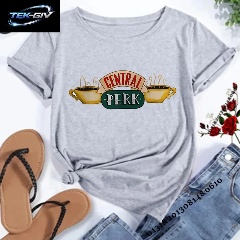 Central Perk T-Shirt Friends TV Show Damen T-Shirt Friends Central Perk Coffee Shop Shirts Süße Beste Freunde T-Shirts Hipster Tops