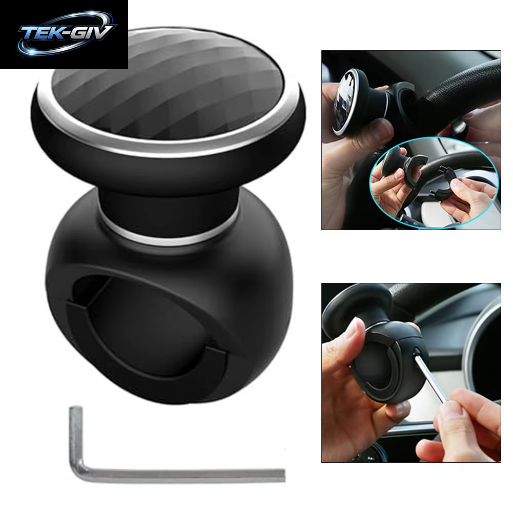 Lenkradknopf Spinner ABS Und Premium Schwarz Auto Lenkrad Assist Ball Passend Für PKW, LKW Und Mehr
