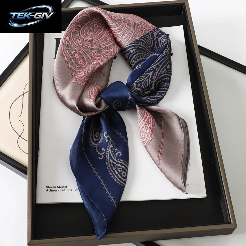 60 Farben Luxus-Schal Für Damen 70*70Cm Seidengefühl Quadratisches Haartuch Foulard Satin-Schal Großformatiges Kopftuch Hijab Taschentuch