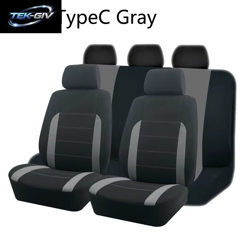 AUTO plus Sport Universal Polyester Auto Sitz Abdeckung Set Fit Meisten Auto Plain Stoff Bicolor Stilvolle Auto Zubehör Seat Protector