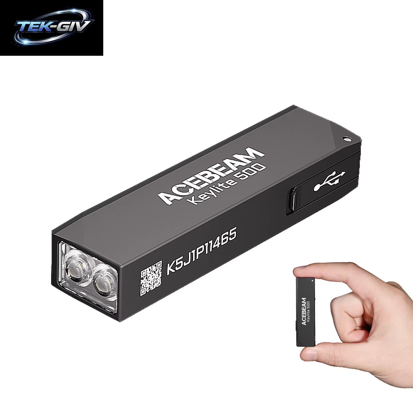 ACEBEAM Schlüsselanhänger-Taschenlampe Keylite 500 EDC Wiederaufladbare Taschenlampe Mit Selbstverteidigungs-Stroboskopmodus Und Dual-Led-Licht Für Camping Und Arbeit