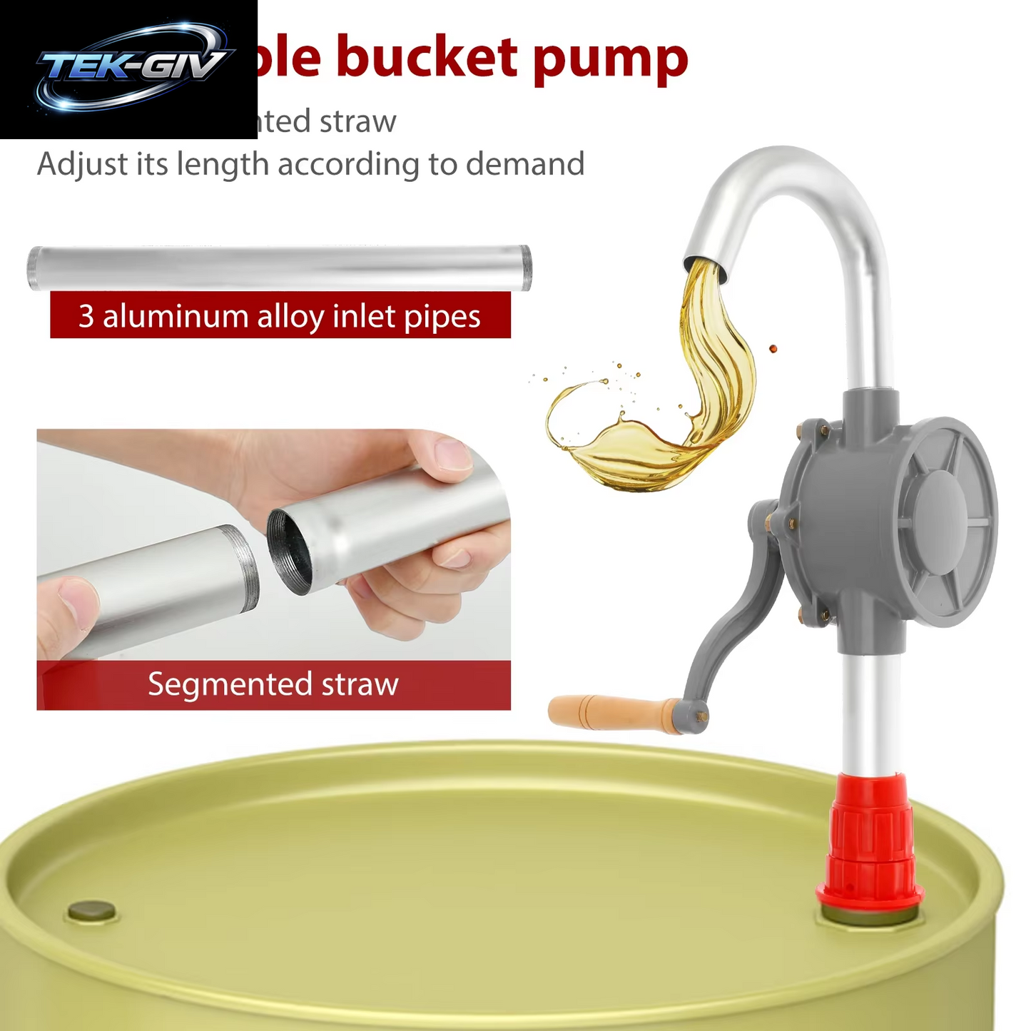 Handpumpe, Kurbelpumpe, Öl, Diesel-Fasspumpe, 55 Gallonen, Verstellbare Trommelpumpe, Outdoor, Auto, Transfer, Saugpumpen, Benzinöl