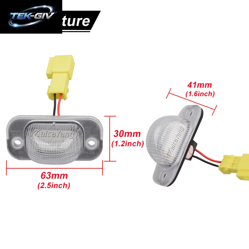 191943167 Led-Kennzeichenbeleuchtung Autoteile Car-Styling 2 Stück Für Seat Toledo I 1 Mk1 VW Golf II 2 Mk2 Jetta II 2 Mk2