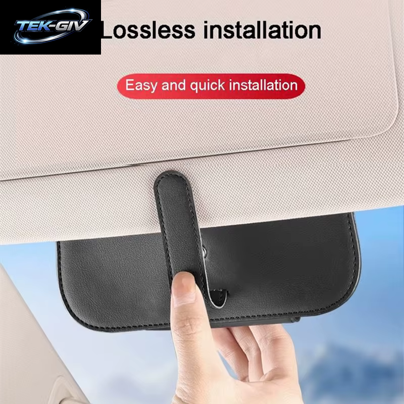 Auto Sonnenblende Brillenhalter Fall Sonnenbrille Clip Leder Brillenbox Karte Ticket Magnetverschluss Organizer Brillenaufbewahrung