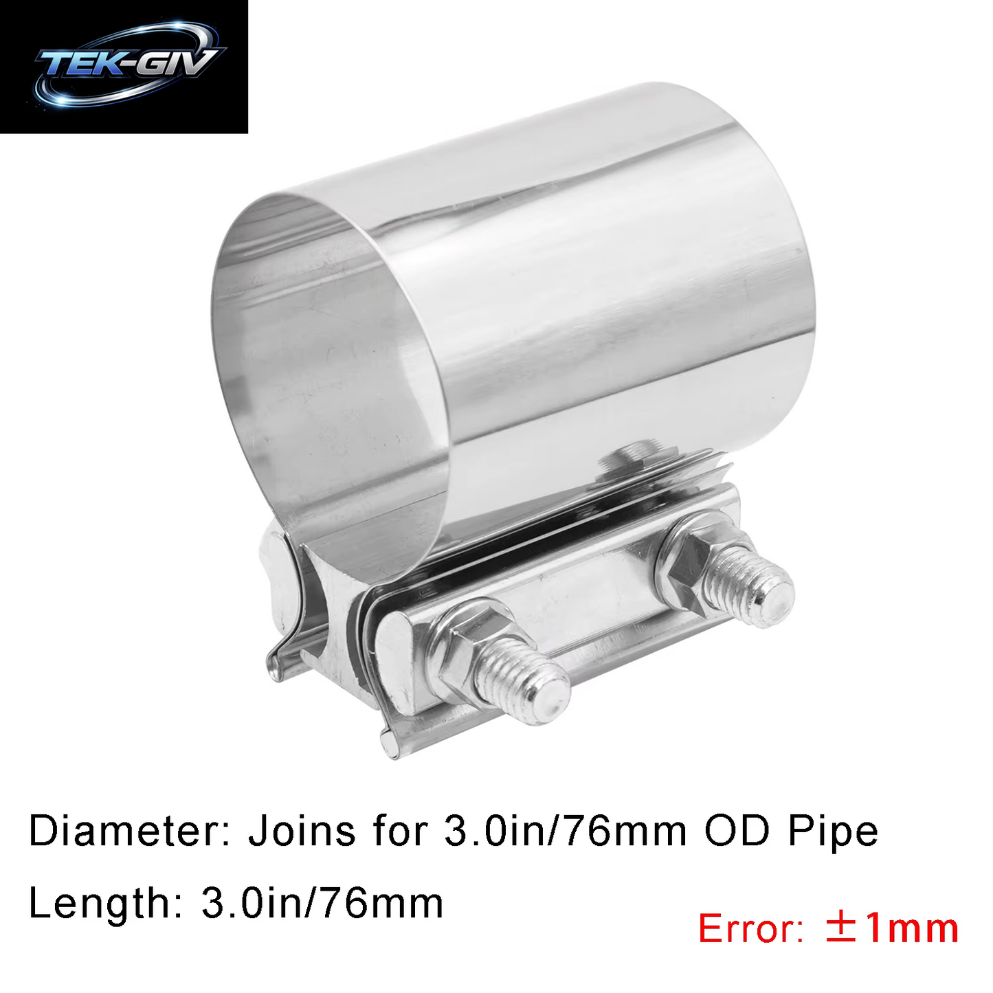 51 57 63 76 Mm Auspuffschalldämpferklemme, Edelstahl-Stoßverbindung, 2 2,25 2,5 3,0 Zoll Hülse, Katalysatoren, Auspuffbandklemme