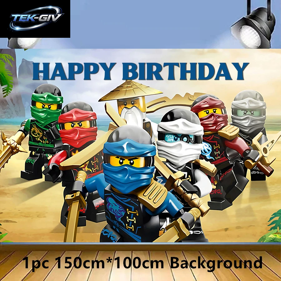 Ninjaed Go Thema Luftballons Geburtstag Party Dekoration Lieferungen Baby Dusche Legoed Latex Ballon Hintergrund Banner Kuchen Topper Jungen