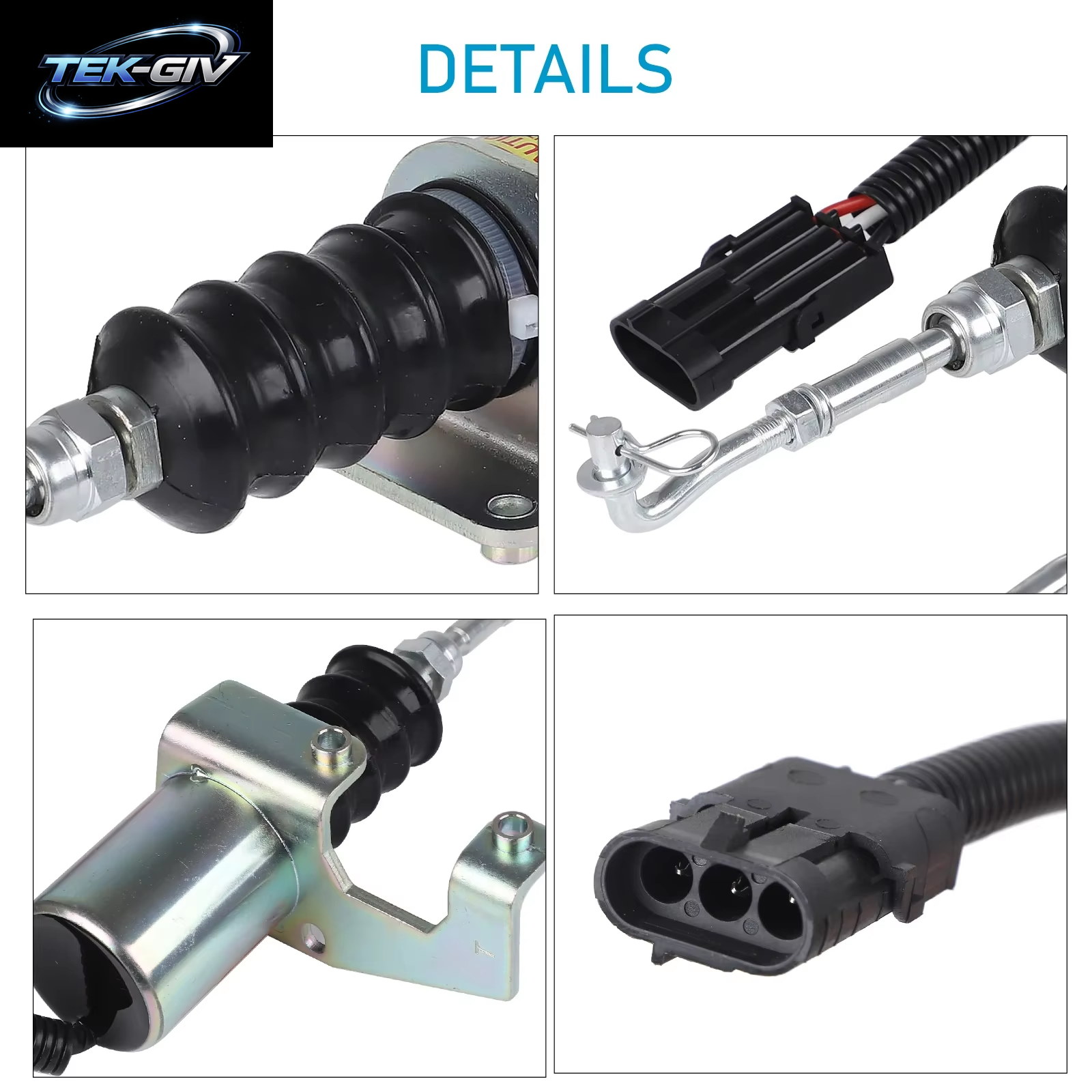 CNSPEED Dieselmotor-Abschaltmagnetventil, Kompletter Satz Zubehörteile, 24 V, Für Cummins Coil 6CT 8.3 OEM 3932017 SA 3742 24