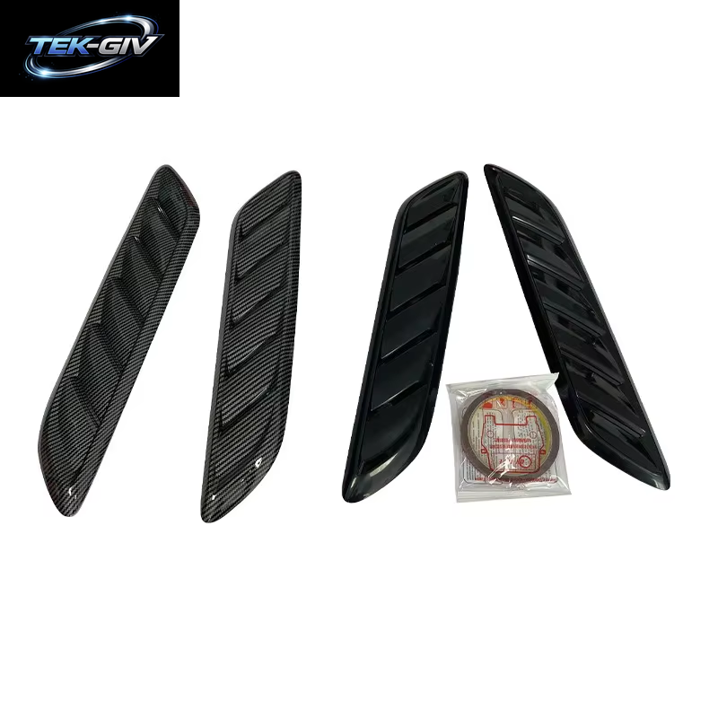 2Pcs Auto Universal Haube ABS Kühlung Vents Körper Aufkleber Carbon Faser Stil Haube Vents Auto Modifikation Außen Trim Zubehör