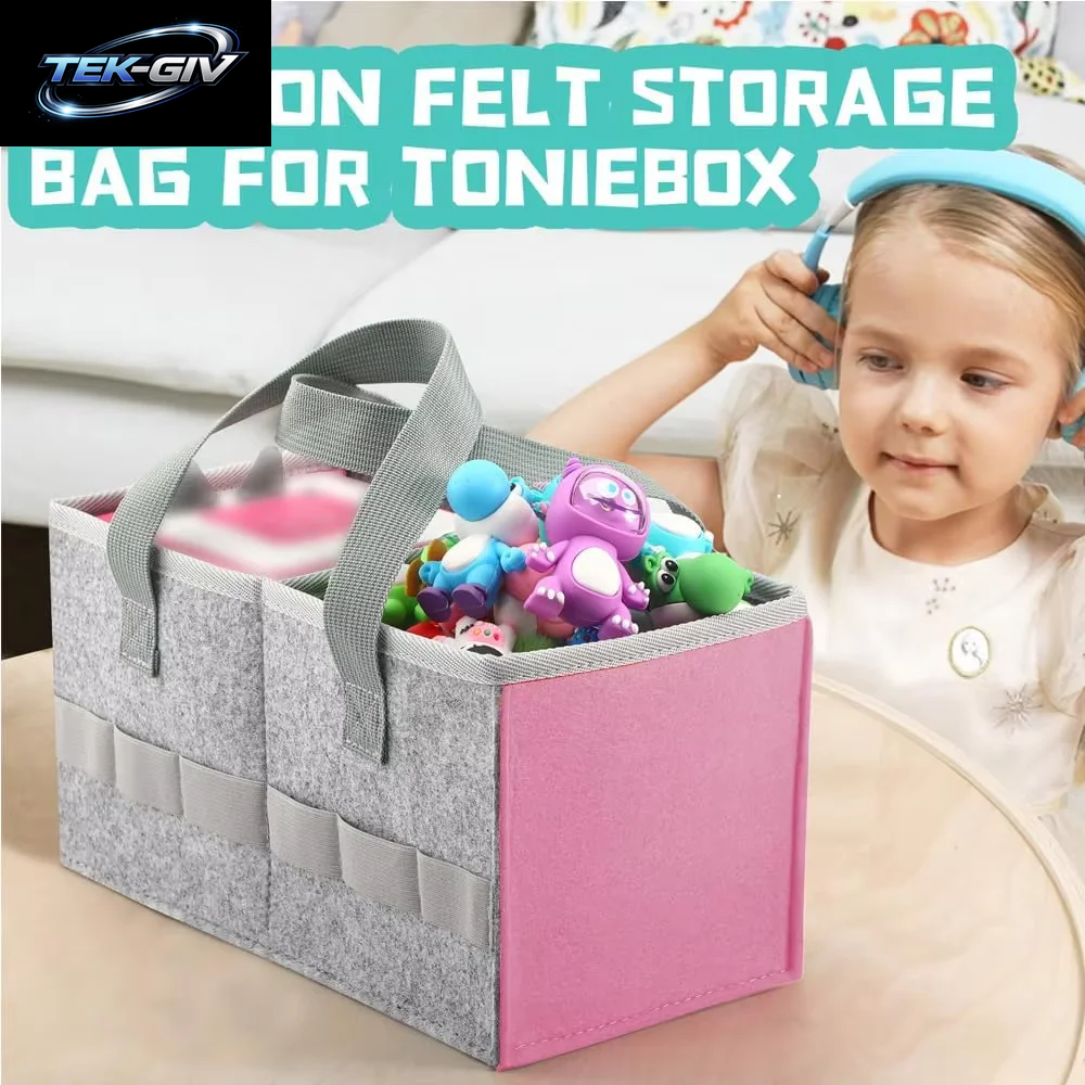 Filz-Tragetasche, Kompatibel Mit Toniebox-Starter-Set Und Tonies-Figuren Für Reisen, Zuhause, Filztuch, Musikspielzeug, Falttasche