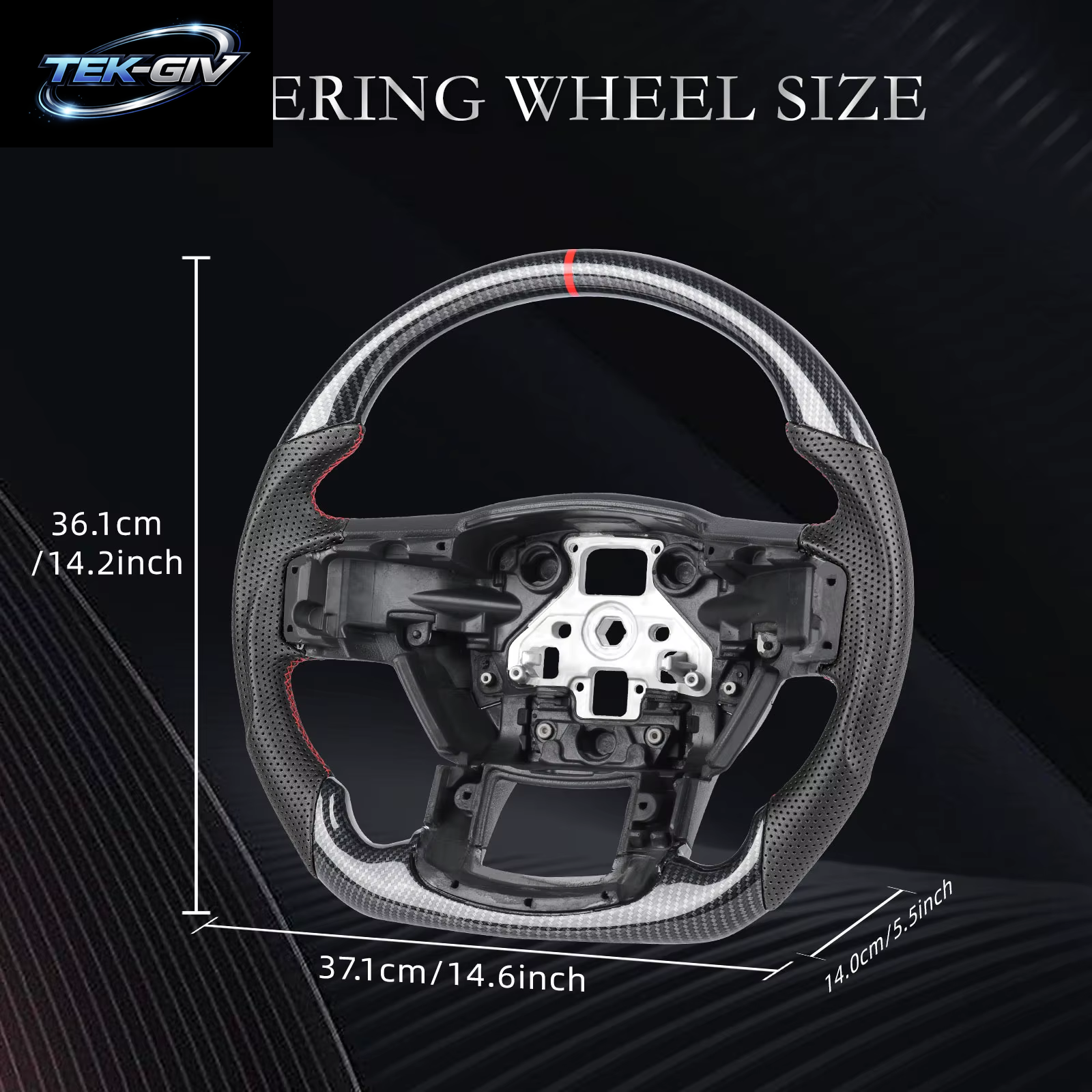 Für Ford F150 Raptor 2015 2016 2017 2018 2019 2020 Hydro-Dip Carbon Fiber Lenkrad Perforiertes Leder Racing Rad