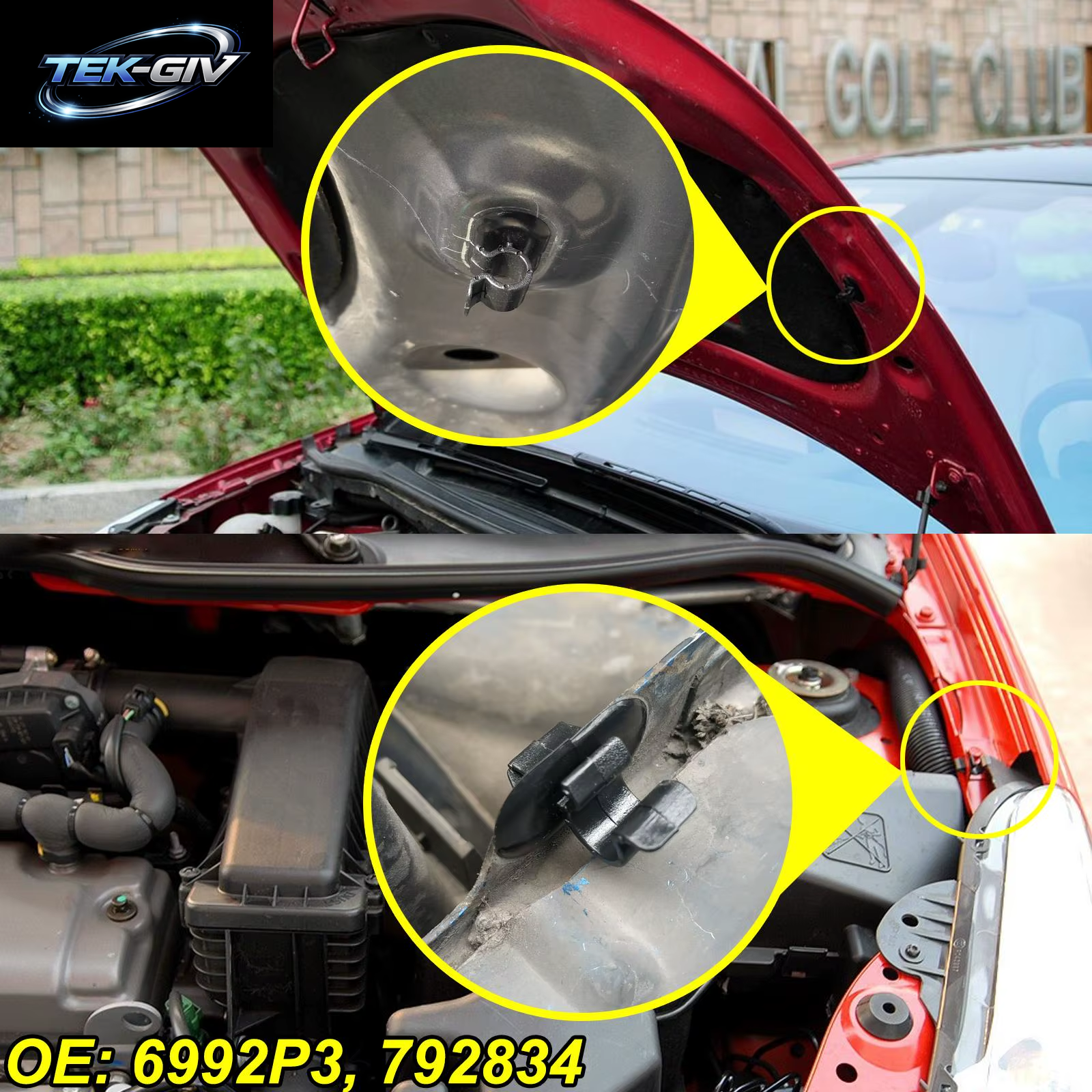 2 Stück Für Citroen C2 C3 C4 C5 AX Berlingo B9 Eurovans Evasion Hood Bonnet Rod Stay Support Prop Clip 792834 Halter Klemmverschluss
