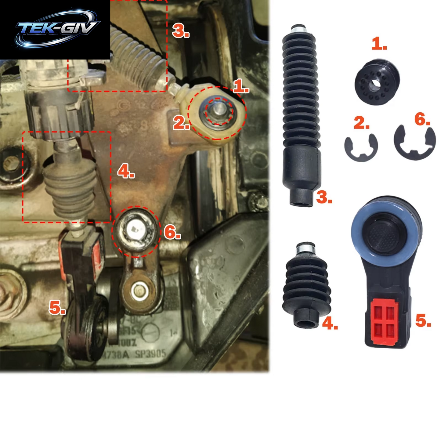 Für Ford Focus Fiesta C-Max Fusion Schaltgetriebe Schaltkabelgestänge Schalthebel Endmanschette Stange Verbindungshülse 2002 2004 2006