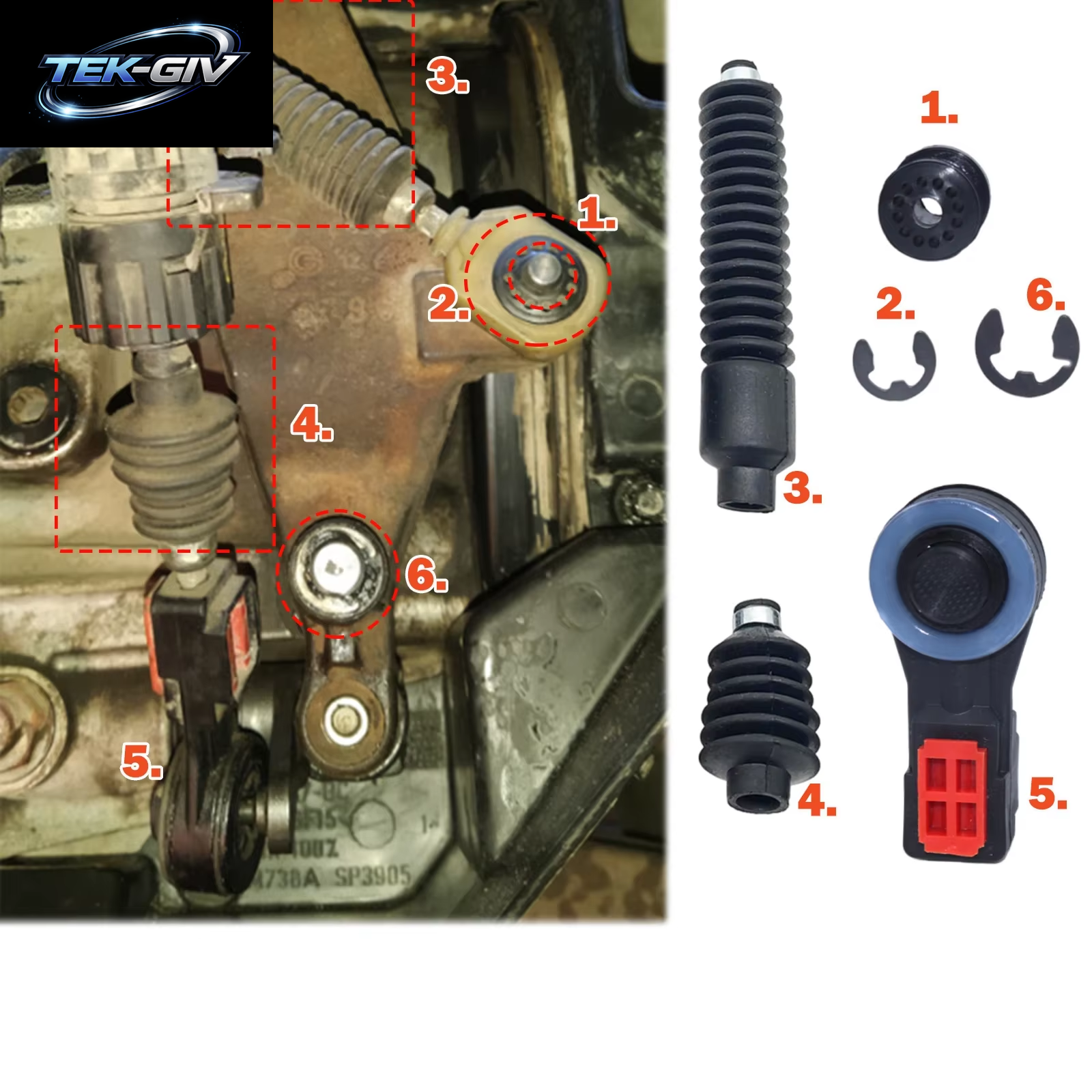 Für Ford Focus Fiesta C-Max Fusion Schaltgetriebe Schaltkabelgestänge Schalthebel Endmanschette Stange Verbindungshülse 2002 2004 2006