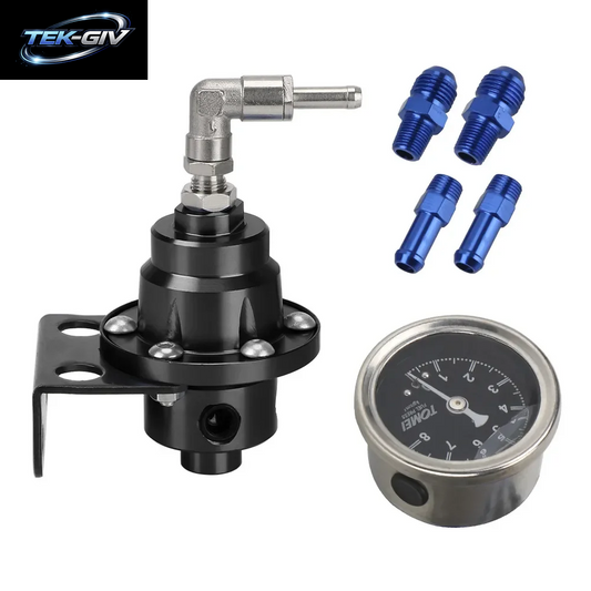 Einstellbarer Kraftstoff Druckregler Mit Manometer-Kit 7 Farben Aluminium-Fahrzeug-Nachfüll Kraftstoff Lader
