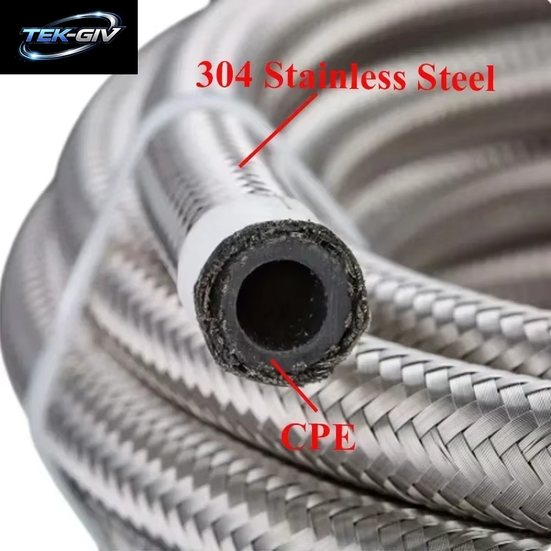 1M/2M/3M/4M 4AN 6AN 8AN 10AN 12AN Universal Auto Kraftstoff Schlauch Öl Gas Kühler Luft Linie Rohr Rohr Edelstahl Geflochtene CPE Gummi