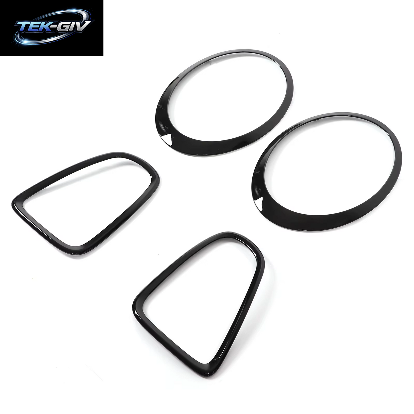 4Pcs Gloss Black Headlight & Taillight Surround Cover Trims for Mini R56 R57 R58 R59 Cooper S & JCW 2007-2015