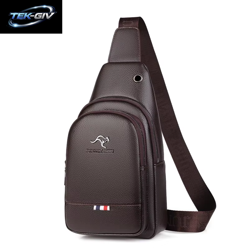 Herren Brusttasche Umhängetasche Luxus Design Langlebige PU Leder Handtasche Brusttasche Vintage Freizeit Herren Handtasche Schultertasche