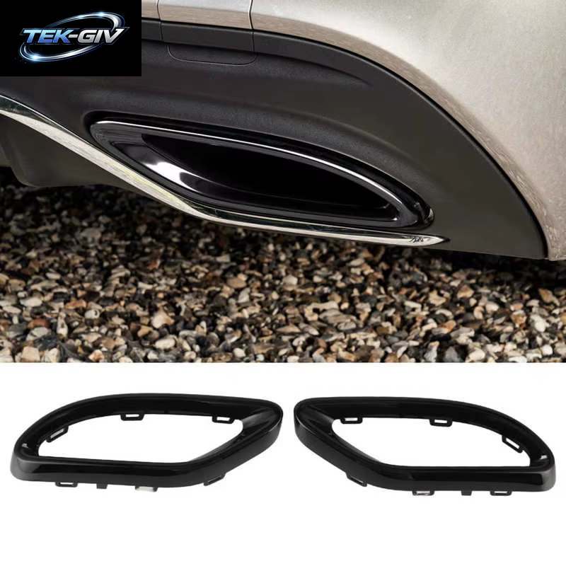 1 Paar Glänzend Schwarz Hintere Auspuffs Pitzen Abdeckung Für Mercedes-Benz a B C Glc Cls-Klasse W177 W247 W205 W213 X253 C257
