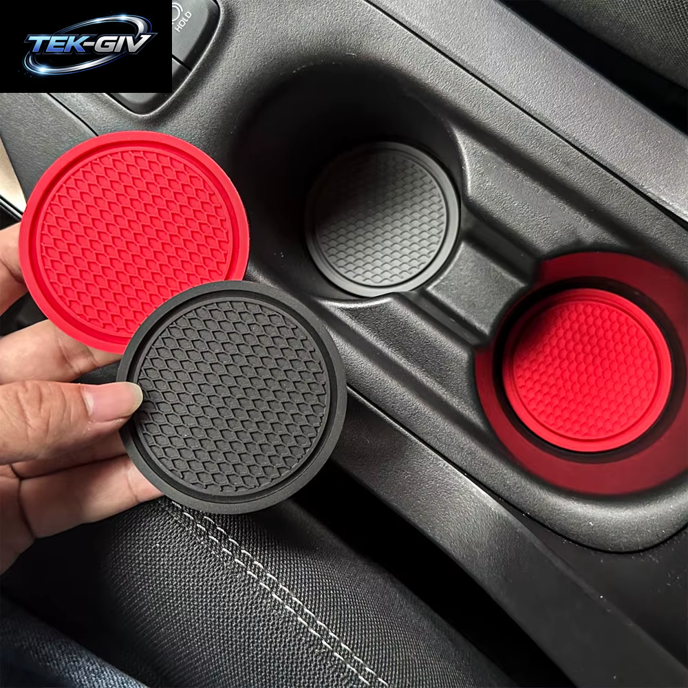 2 Stücke Schwarz Auto Auto Tasse Halter anti Slip Einsatz Untersetzer Pads Innen Zubehör Für Die Meisten Tassen Zubehör